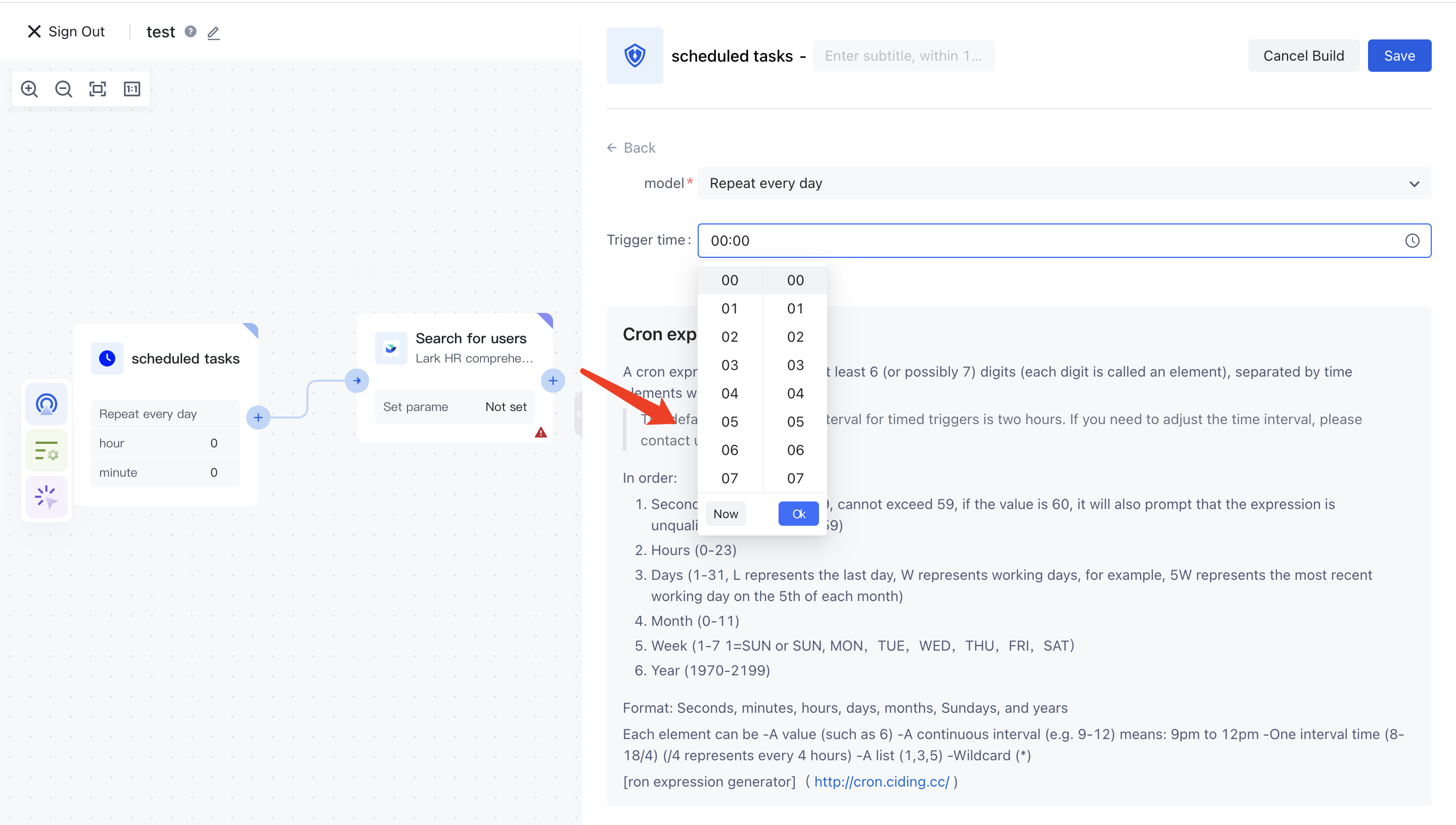 Timed execution of workflow | Authing Docs